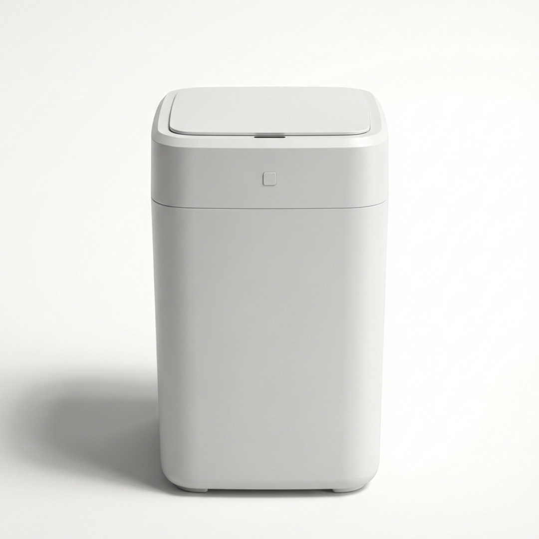 Nørbin LITE smart trash bin white - compact touchless automatic waste bin with sensor and auto-seal